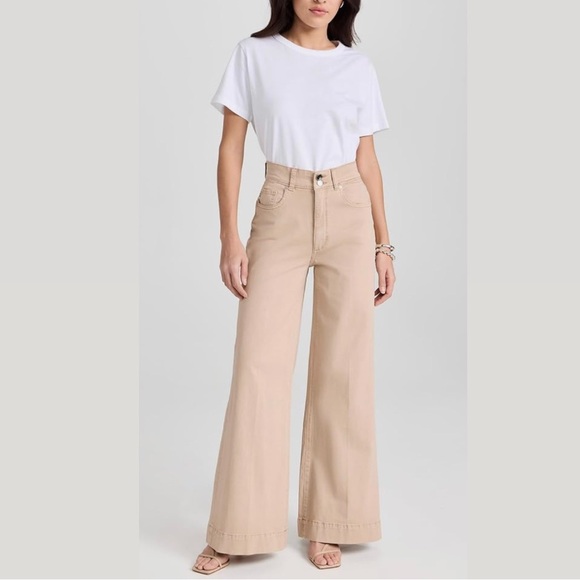 DL1961 || Hepburn Extra Wide Leg Jeans in Oat Tan 26 - Picture 1 of 12